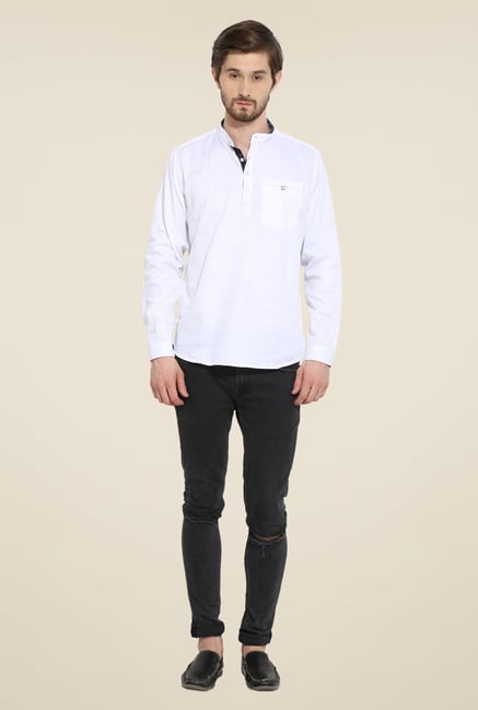 Duke Stardust White Solid Shirt Duke Stardust White Solid Shirt