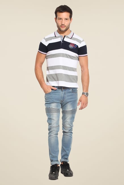 Duke Stardust White & Grey Striped T-shirt Duke Stardust White & Grey Striped T-shirt