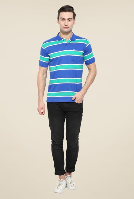 Duke Stardust Blue & Green Striped T-shirt Duke Stardust Blue & Green Striped T-shirt