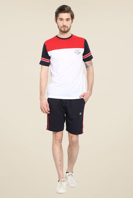 Duke Stardust White & Black Solid Bermuda Set Duke Stardust White & Black Solid Bermuda Set
