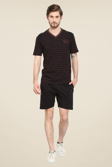 Duke Stardust Black Striped Bermuda Set Duke Stardust Black Striped Bermuda Set