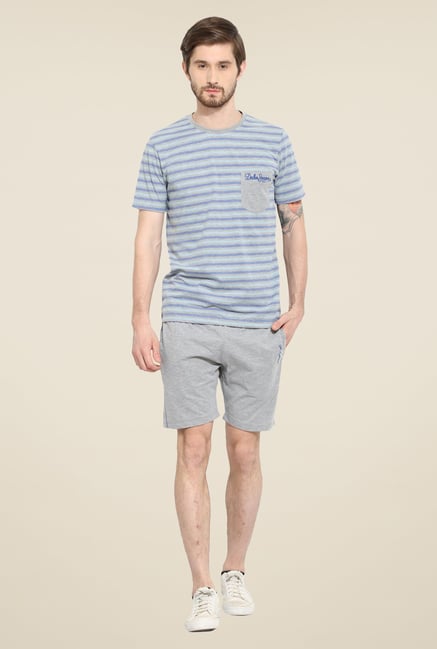 Duke Stardust Grey Striped Bermuda Set Duke Stardust Grey Striped Bermuda Set