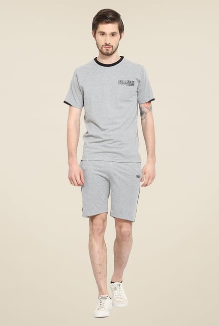 Duke Stardust Grey Solid Bermuda Set Duke Stardust Grey Solid Bermuda Set