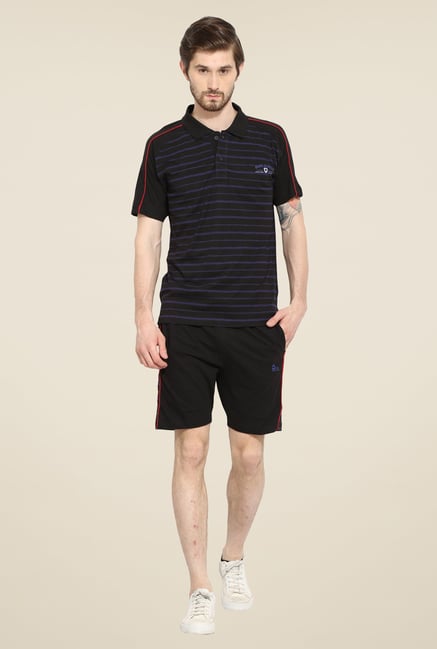 Duke Stardust Black Striped Bermuda Set Duke Stardust Black Striped Bermuda Set