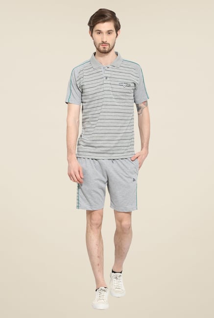 Duke Stardust Grey Striped Bermuda Set Duke Stardust Grey Striped Bermuda Set