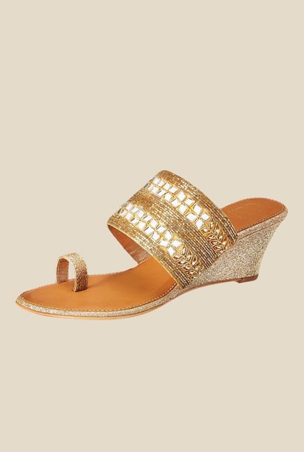 Catwalk Golden Toe Ring Wedges Catwalk Golden Toe Ring Wedges