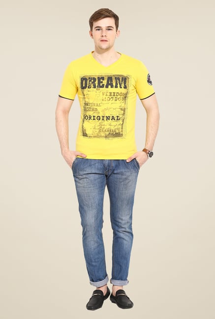 Duke Stardust Yellow Graphic Print T Shirt Duke Stardust Yellow Graphic Print T Shirt