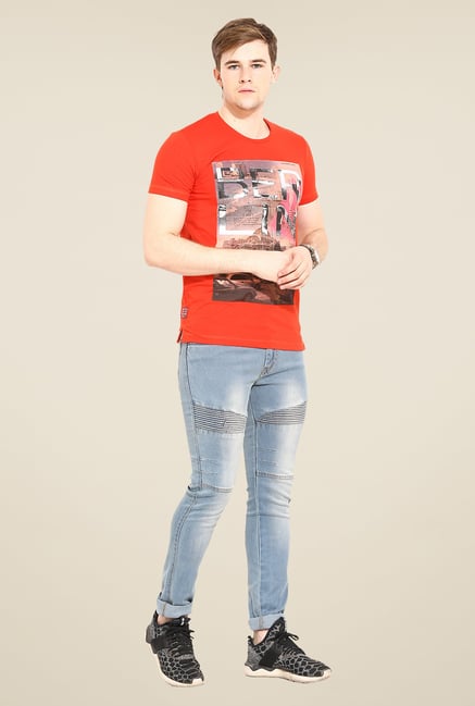 Duke Stardust Orange Graphic Print T Shirt Duke Stardust Orange Graphic Print T Shirt