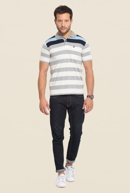 Duke Stardust White & Grey Striped T-shirt Duke Stardust White & Grey Striped T-shirt