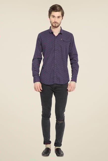 Duke Stardust Navy Printed Shirt Duke Stardust Navy Printed Shirt