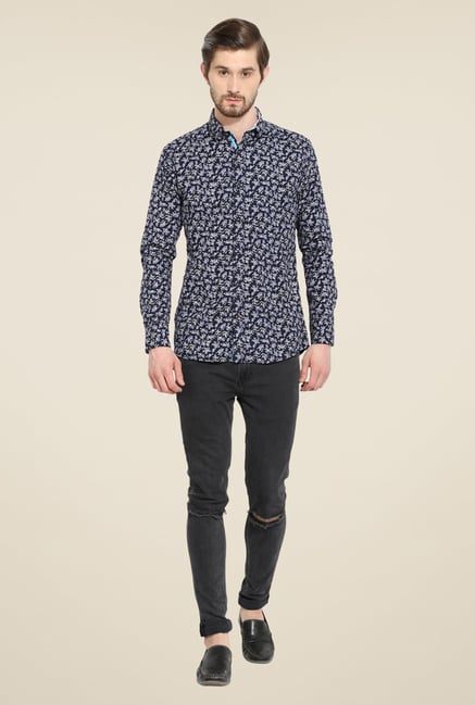 Duke Stardust Navy Printed Shirt Duke Stardust Navy Printed Shirt
