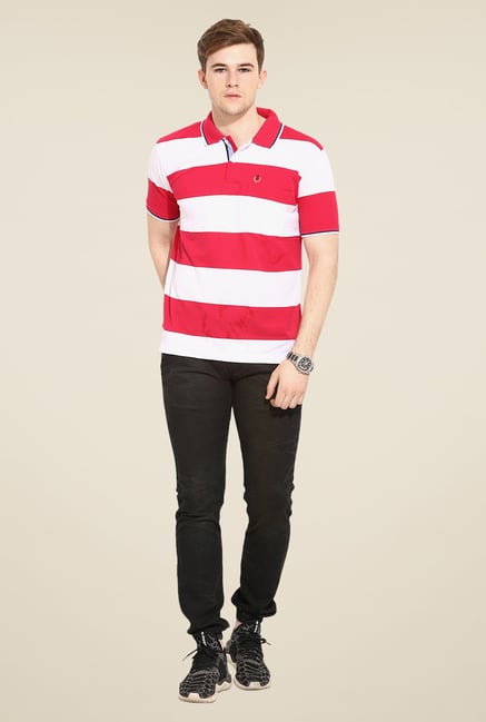 Duke Stardust Fuchsia & White Striped T-shirt Duke Stardust Fuchsia & White Striped T-shirt