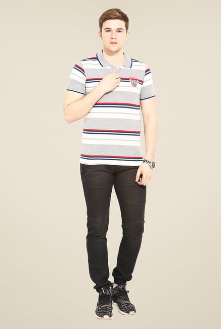 Duke Stardust Grey & White Striped T-shirt Duke Stardust Grey & White Striped T-shirt