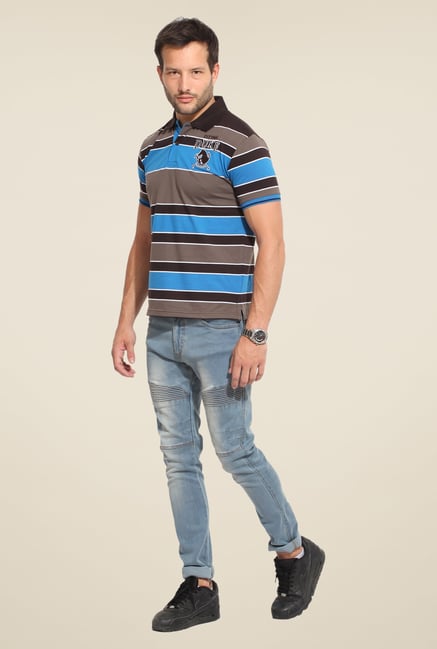 Duke Stardust Brown & Blue Striped T-shirt Duke Stardust Brown & Blue Striped T-shirt