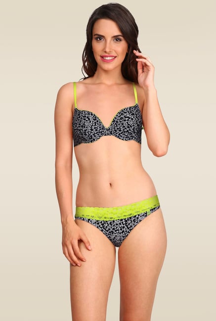 Jockey Imperial Blue & Neon Yellow Wired Push-Up Bra - FP45 Jockey Imperial Blue & Neon Yellow Wired Push-Up Bra - FP45