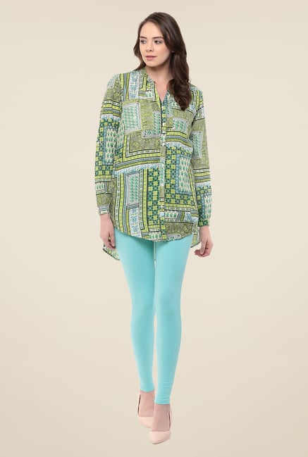 Yepme Green Emery Longline Shirt Yepme Green Emery Longline Shirt