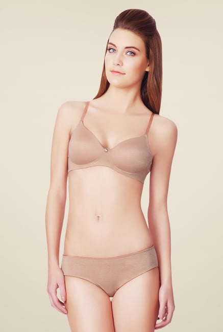 Amante Beige Padded Non Wired Bra Amante Beige Padded Non Wired Bra