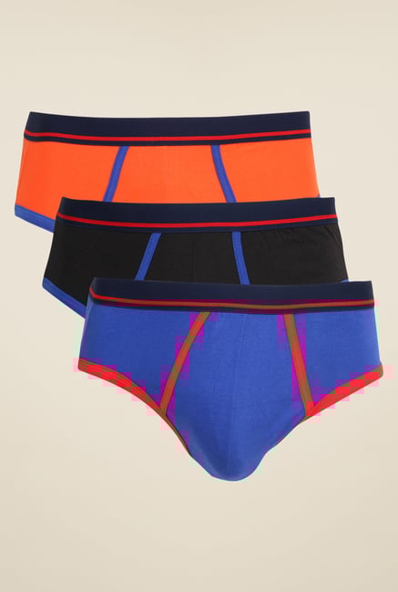 Yepme Orange, Black & Blue Traver Briefs (Pack Of 3) Yepme Orange, Black & Blue Traver Briefs (Pack Of 3)