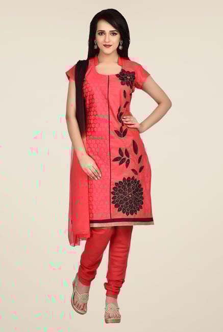 Shonaya Coral Embroidered Dress Material Shonaya Coral Embroidered Dress Material
