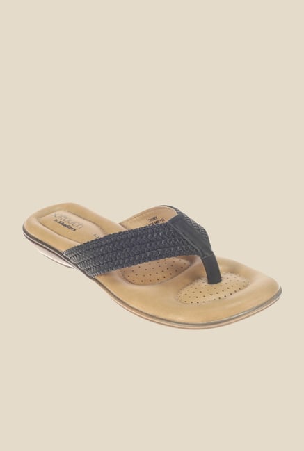 Khadim's Softouch Black Thong Sandals Khadim's Softouch Black Thong Sandals