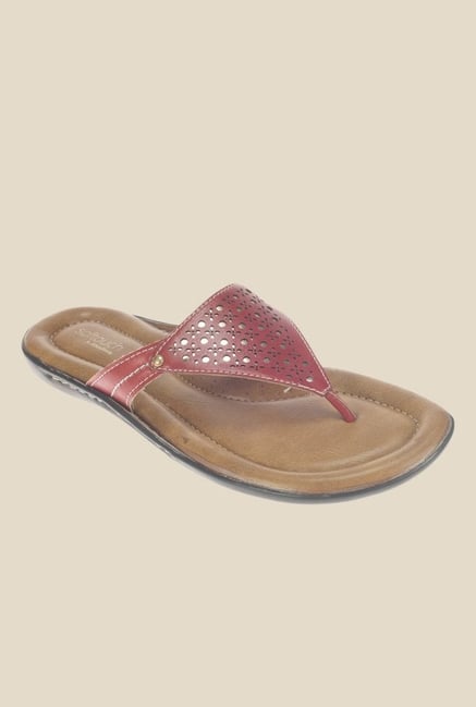 Khadim's Softouch Maroon Thong Sandals Khadim's Softouch Maroon Thong Sandals