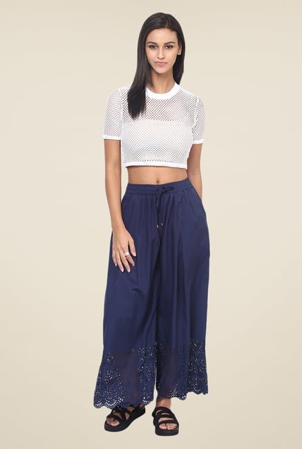 Yepme Navy Adina Laser Cut Palazzos Yepme Navy Adina Laser Cut Palazzos
