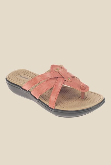 Khadim's Coral Wedge Heeled Thong Sandals Khadim's Coral Wedge Heeled Thong Sandals