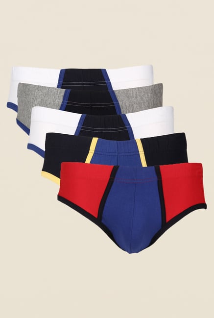 Yepme Grey, Black, Red & White Rick Briefs (Pack Of 5) Yepme Grey, Black, Red & White Rick Briefs (Pack Of 5)