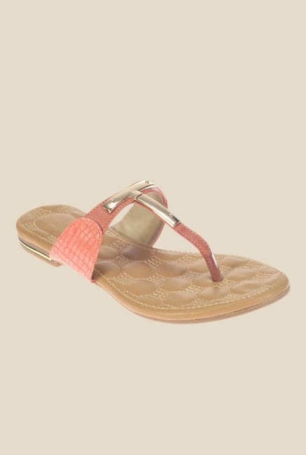 Khadim's Cleo Coral T-Strap Sandals Khadim's Cleo Coral T-Strap Sandals