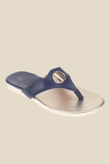 Khadim's Cleo Navy Thong Sandals Khadim's Cleo Navy Thong Sandals
