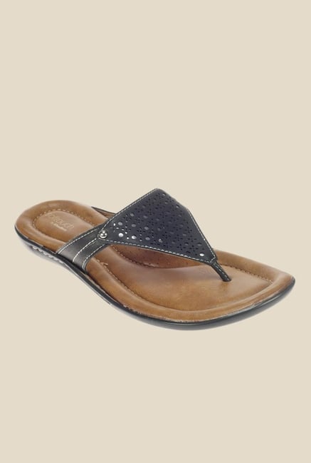 Khadim's Softouch Black Thong Sandals Khadim's Softouch Black Thong Sandals