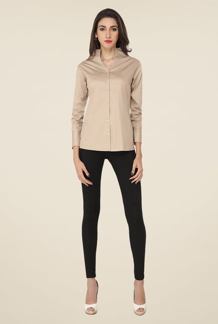 Soie Beige Solid Top Soie Beige Solid Top