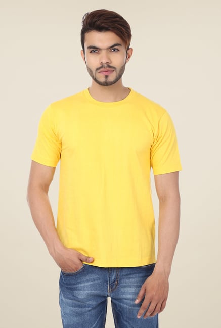 Weardo Yellow Crew Neck T-Shirt Weardo Yellow Crew Neck T-Shirt