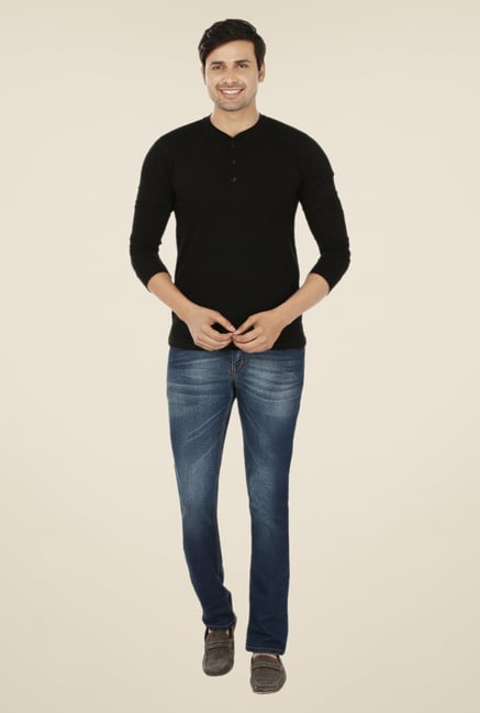 Weardo Black Henley T Shirt Weardo Black Henley T Shirt