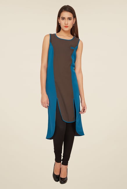 Soie Blue Solid Tunic Soie Blue Solid Tunic