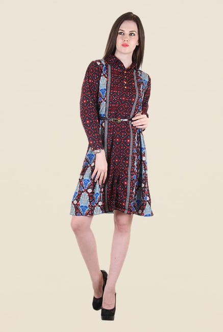 Hotberries Red & Black Printed Dress Hotberries Red & Black Printed Dress