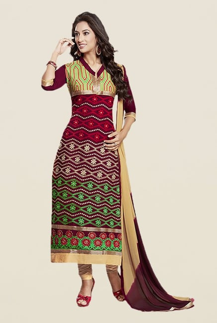Ishin Multicolor Embroidered Unstitched Dress Material Ishin Multicolor Embroidered Unstitched Dress Material