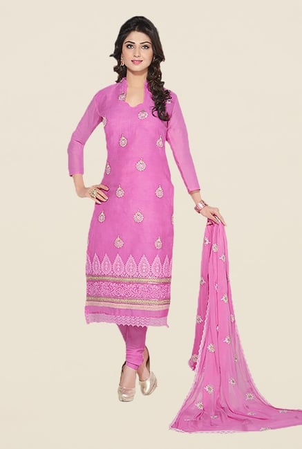 Ishin Pink Embroidered Unstitched Dress Material Ishin Pink Embroidered Unstitched Dress Material
