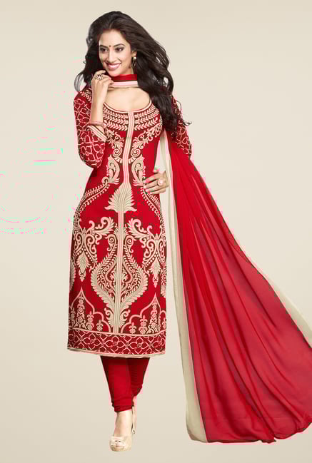 Ishin Orange Printed Unstitched Dress Material Ishin Orange Printed Unstitched Dress Material