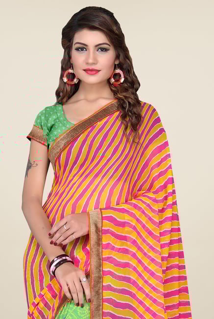 Ishin Multicolor Chiffon Printed Saree Ishin Multicolor Chiffon Printed Saree
