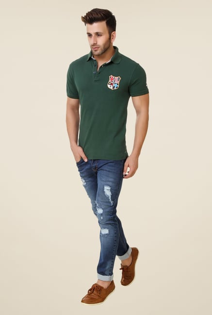 Spunk Olive Fl Polo T-shirt Spunk Olive Fl Polo T-shirt