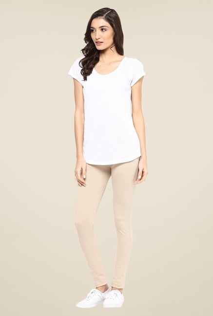 Yepme Beige Tracey Essential Leggings Yepme Beige Tracey Essential Leggings