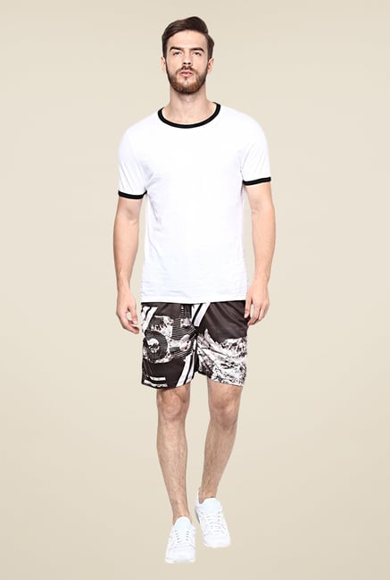 Yepme Grey Hale Pulse Print Shorts Yepme Grey Hale Pulse Print Shorts