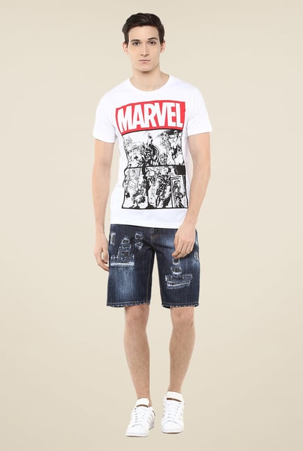 Yepme Blue Douges Dark Wash Denim Shorts Yepme Blue Douges Dark Wash Denim Shorts