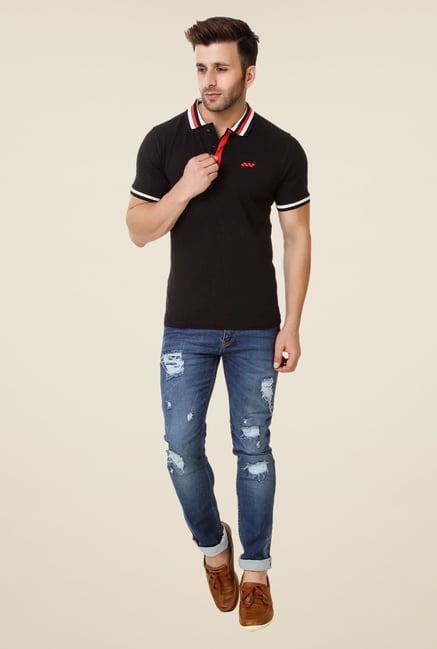 Spunk Black Taping Polo T-shirt Spunk Black Taping Polo T-shirt