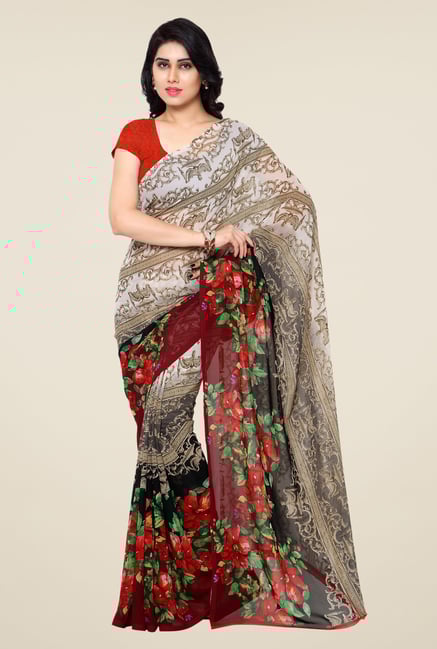 Shonaya Multicolor Floral Print Georgette Saree Shonaya Multicolor Floral Print Georgette Saree