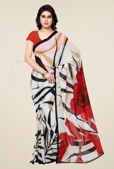 Shonaya Off White & Red Printed Georgette Saree Shonaya Off White & Red Printed Georgette Saree