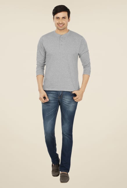 Weardo Grey Henley T Shirt Weardo Grey Henley T Shirt