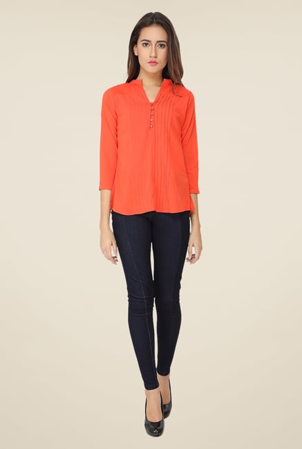 Soie Orange Solid Top Soie Orange Solid Top