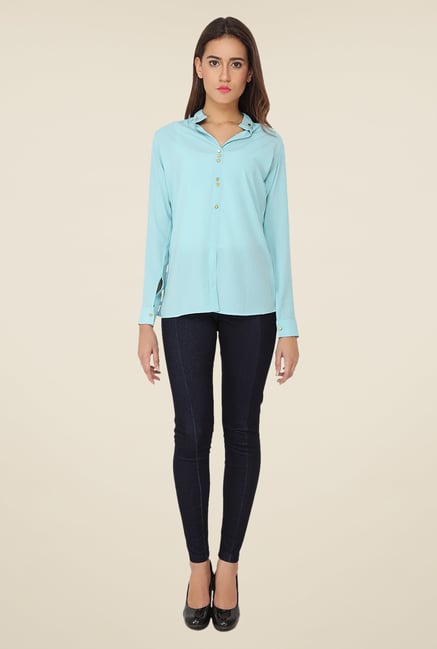Soie Sky Blue Solid Top Soie Sky Blue Solid Top